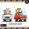 Unleash Your Imagination with Animals Cartoon Cars Coloring Pages Vol 10!