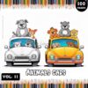 Immerse Yourself in Whimsy with Animals Cartoon Cars Coloring Pages Vol 11!