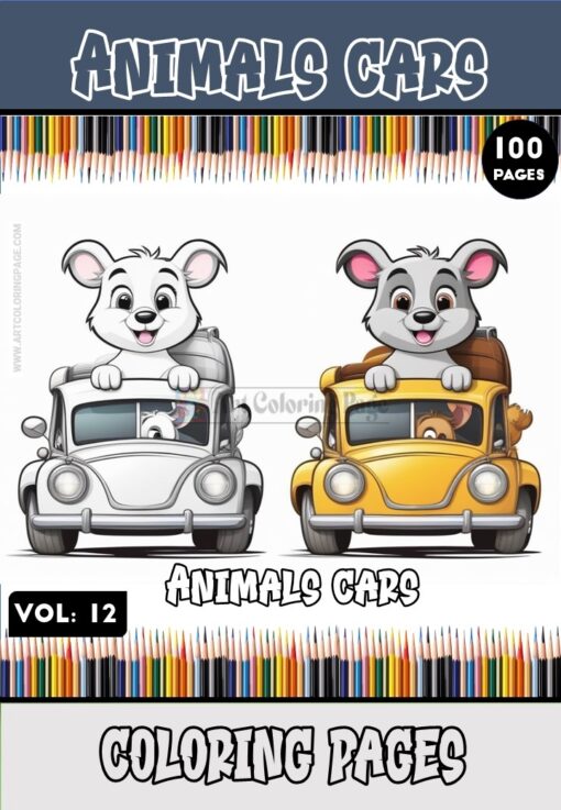 Explore Endless Creativity with Animals Cartoon Cars Coloring Pages Vol 12!