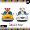 Immerse in Whimsy: Animals Cartoon Cars Coloring Pages Vol 13!