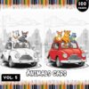 Adventures with Animals Cartoon Cars Coloring Pages Vol 5!