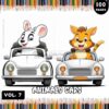 Immerse Yourself in Joyful Adventures with Animals Cartoon Cars Coloring Pages Vol 7!