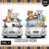Delve into Creative Bliss with Animals Cartoon Cars Coloring Pages Vol 9!