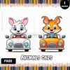 Dive into Creativity with Free Animals Cartoon Cars Coloring Pages