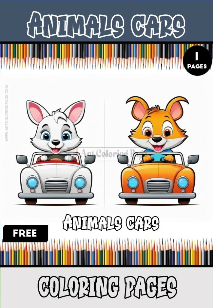 Dive into Creativity with Free Animals Cartoon Cars Coloring Pages
