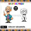 Embark on a Zany Adventure with Crazy Grandpa Coloring Pages Vol. 1!