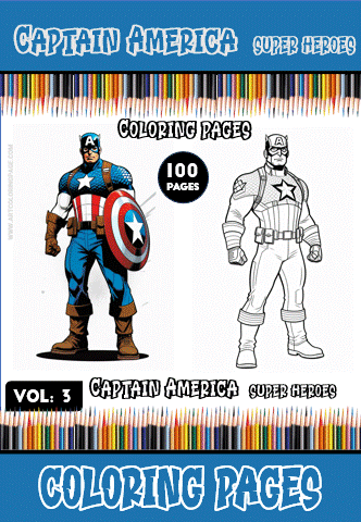 Alternative view of Immerse Yourself in Heroic Action with Captain America Coloring Images Vol3