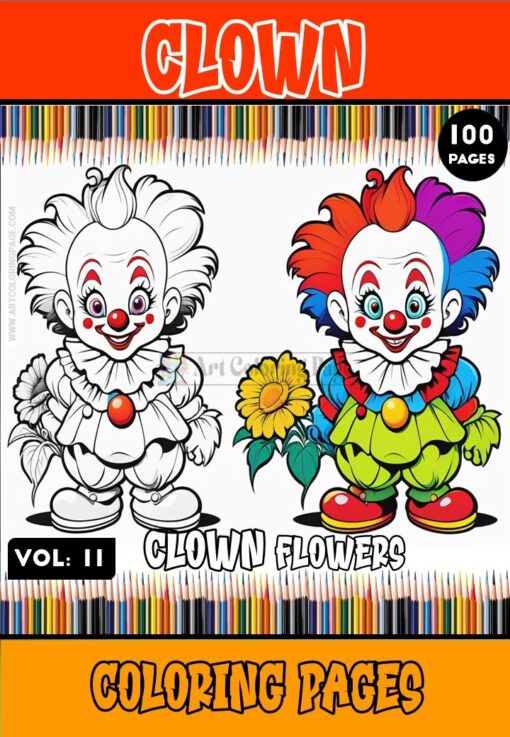 Immerse Yourself in Whimsical Mayhem with Crazy Clowns Coloring Pages Vol11