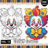 Immerse Yourself in Whimsical Artistry with Clowns Coloring Pages Vol. 12!