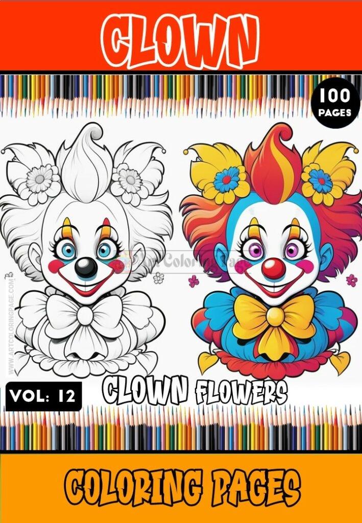 Immerse Yourself in Whimsical Artistry with Clowns Coloring Pages Vol. 12!