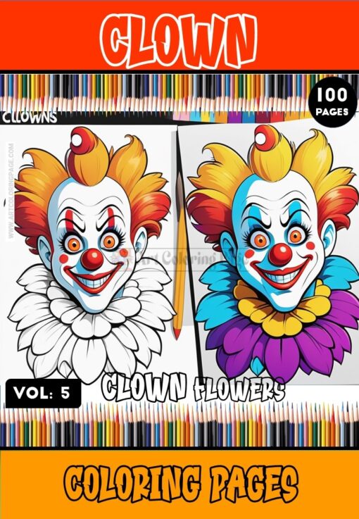 Clown Flowers coloring pages Vol - 5