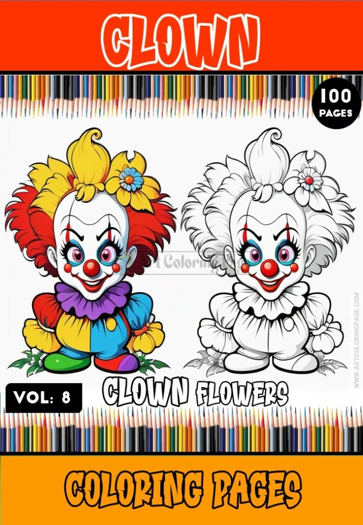 Dive into Laughter with Funny Clowns Coloring Pages Vol. 8!