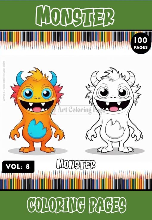 Unleash Your Creativity with Monster Coloring Sheets Vol. 8!