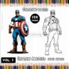 Immerse Yourself in Heroic Action with Captain America Coloring Images Vol3