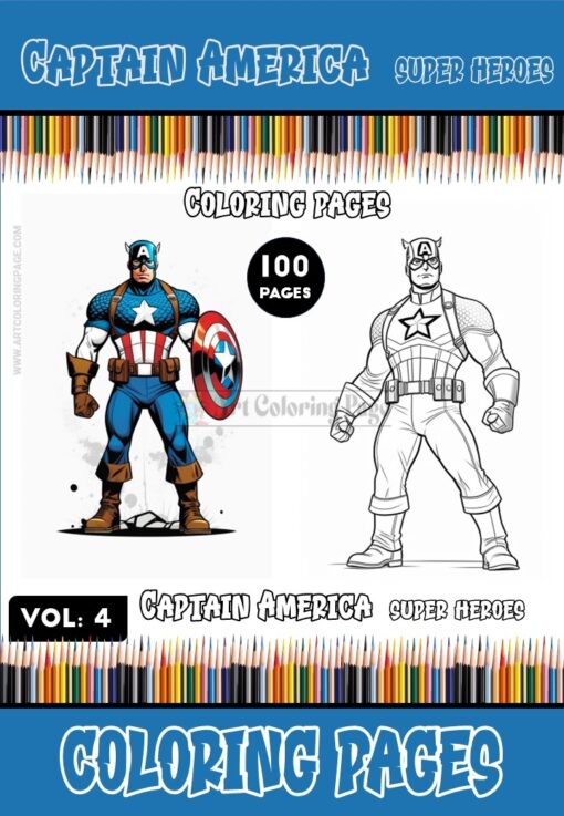 Experience Heroic Adventures with Captain America Coloring Vol. 4!