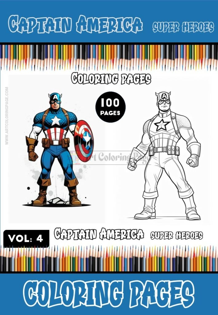 Experience Heroic Adventures with Captain America Coloring Vol. 4!