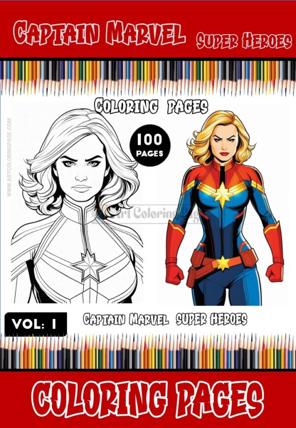 Embark on Cosmic Adventures with Captain Marvel Coloring Sheets Vol. 1!