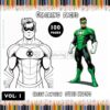 Illuminate Your Imagination: Green Lantern Coloring Sheets Vol 1-100 Pages