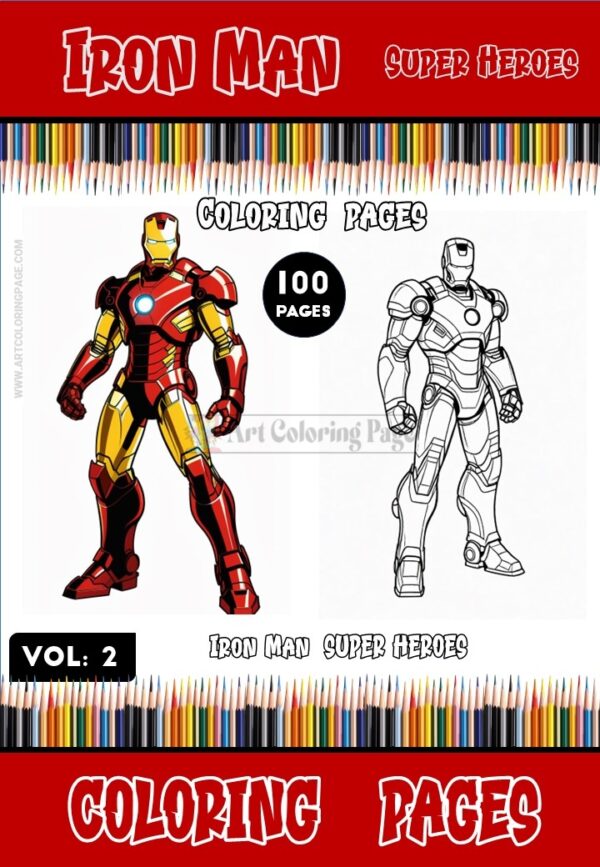 Embark on Epic Adventures: Iron Man Coloring Pages -Vol 2, Instant Download