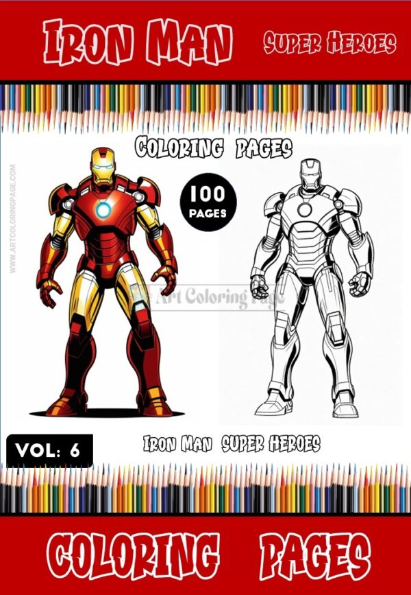 Suit Up for Adventure: Iron Man Coloring PDF - Vol 6, Instant Download!