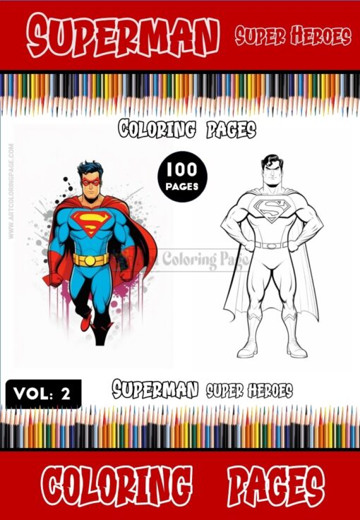 Dive into the Heroic World with Superman Coloring Pages PDF Vol 2