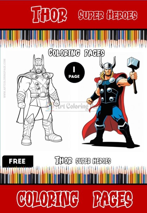 Dive into the Marvel Universe with Free Thor Coloring Pages