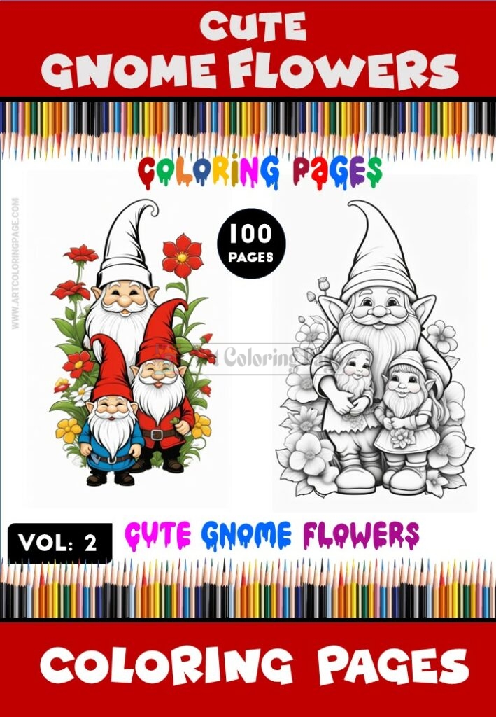 Discover Endless Inspiration with Cute Gnome Flowers Coloring Book Vol 2!