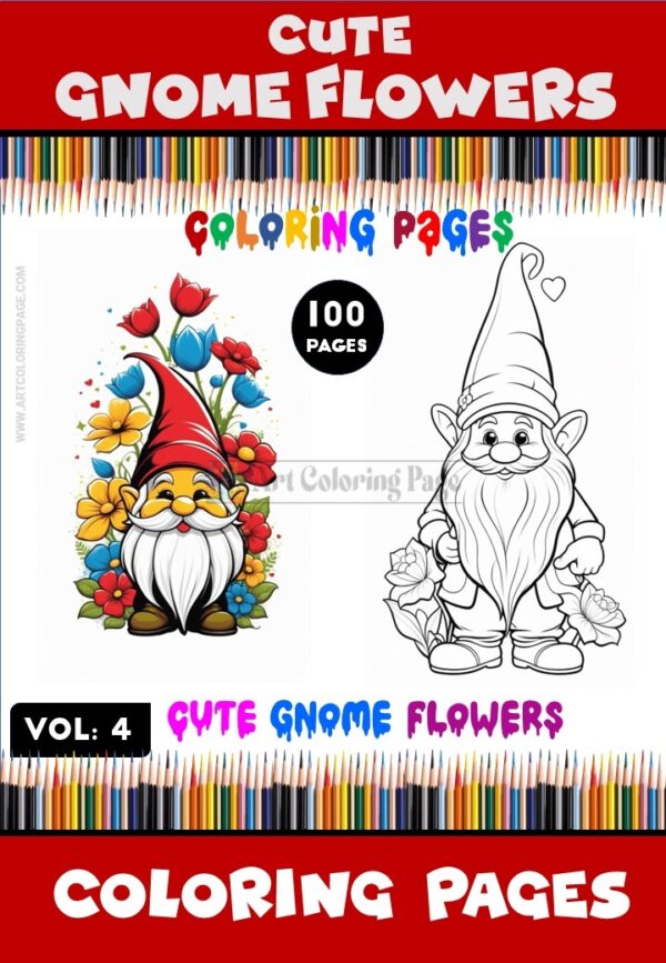 Discover Endless Inspiration with Cute Gnome Flowers Coloring Vol 4!