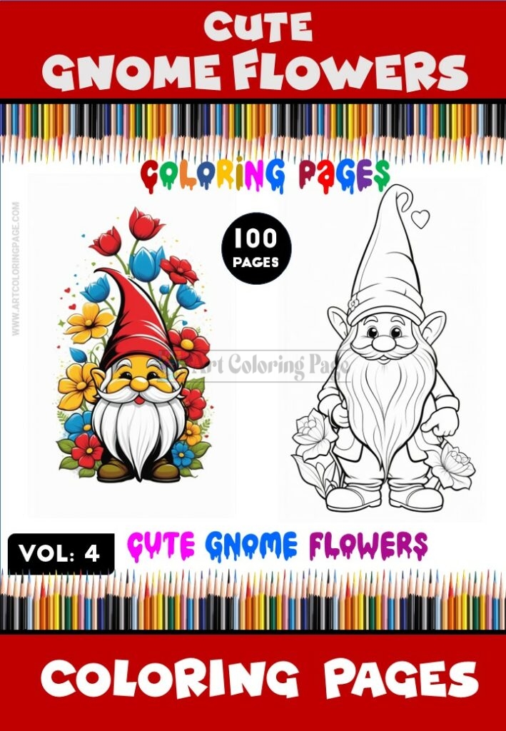 Discover Endless Inspiration with Cute Gnome Flowers Coloring Vol 4!