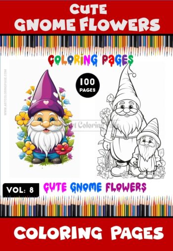 Elevate Your Creativity with Gnome Flowers Coloring Pictures Vol 8!