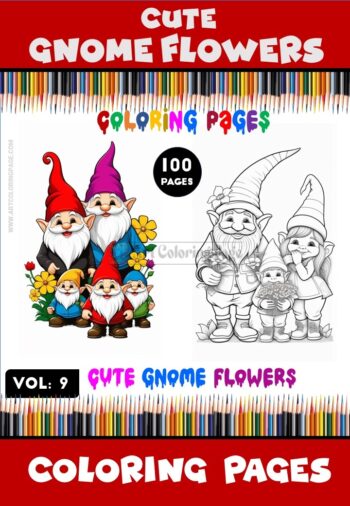 Dive into Creative Bliss with Gnome Flowers Coloring Book Vol 9!