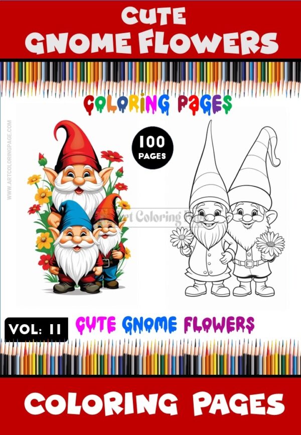 Discover Enchantment with Magic Gnome Flowers Coloring Pages Vol 11!