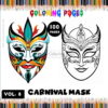 Carnival Mask Coloring Sheets
