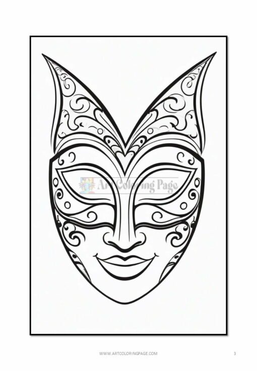 Color Your Festivities Carnival Mask Coloring Sheets Vol 8 - 100 Pages