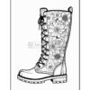 Delight in Every Detail Floral Boots Coloring Pictures Vol 9 - 100 Pages