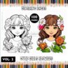 Discover: Enchanted Blooms - Cute Girl Flowers Coloring Vol 2