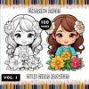 Introducing: Blossoming Joy - Cute Girl Flowers Coloring Pages Vol 1
