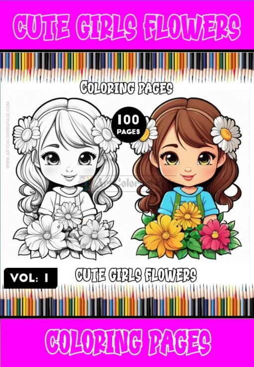 Introducing: Blossoming Joy - Cute Girl Flowers Coloring Pages Vol 1