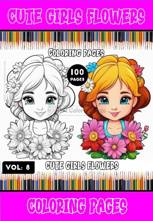 Whimsical Wonderland: Girls Coloring Pages Vol 8