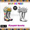 Discover the Fusion of Fashion and Flora Flower Boots Coloring Book Vol 3