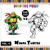 Dive Into Action with TMNT Heroes Coloring Templates Vol. 4