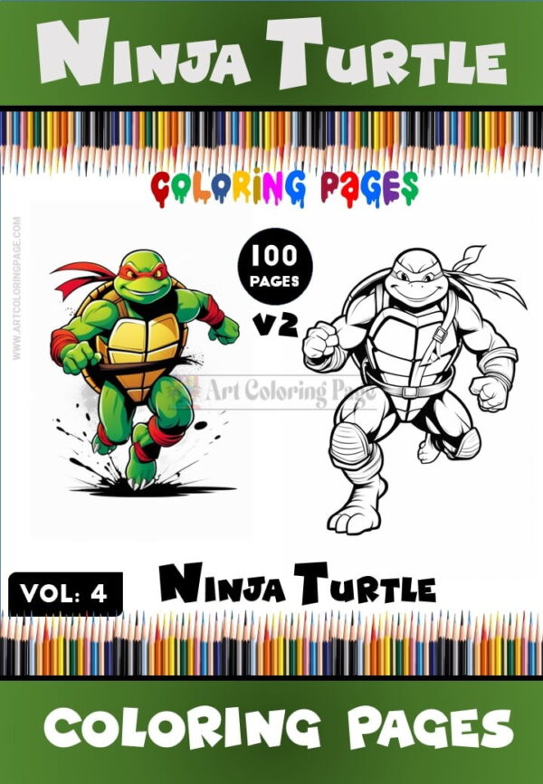 Dive Into Action with TMNT Heroes Coloring Templates Vol. 4