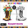 Flower Boots Coloring Pages