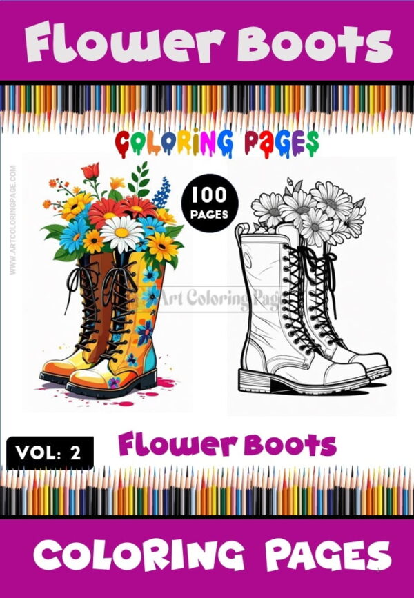 Flower Boots Coloring Pages