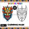 Unleash Creativity: Carnival Masks Coloring for Kids Vol 1