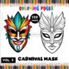 Carnival Mask Coloring Pictures
