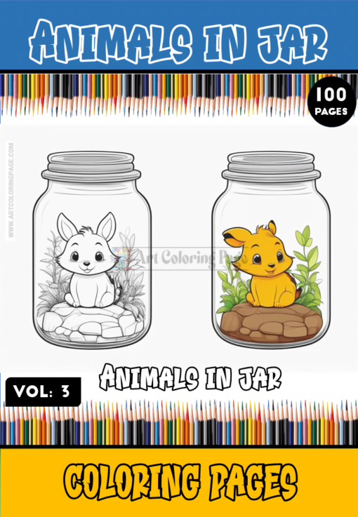 Unveil a World of Imagination with "Animal in Jar Coloring Sheets Vol:3"