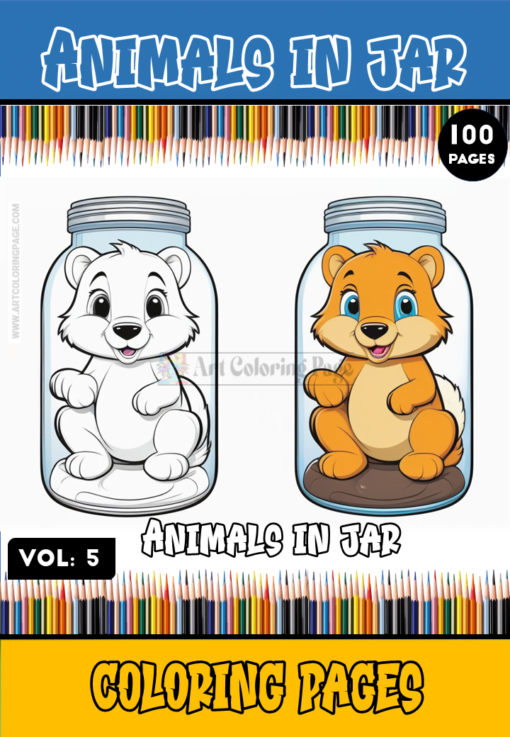 Embark on a Journey of Discovery with "Animal in Jar Coloring Pictures Vol:5"