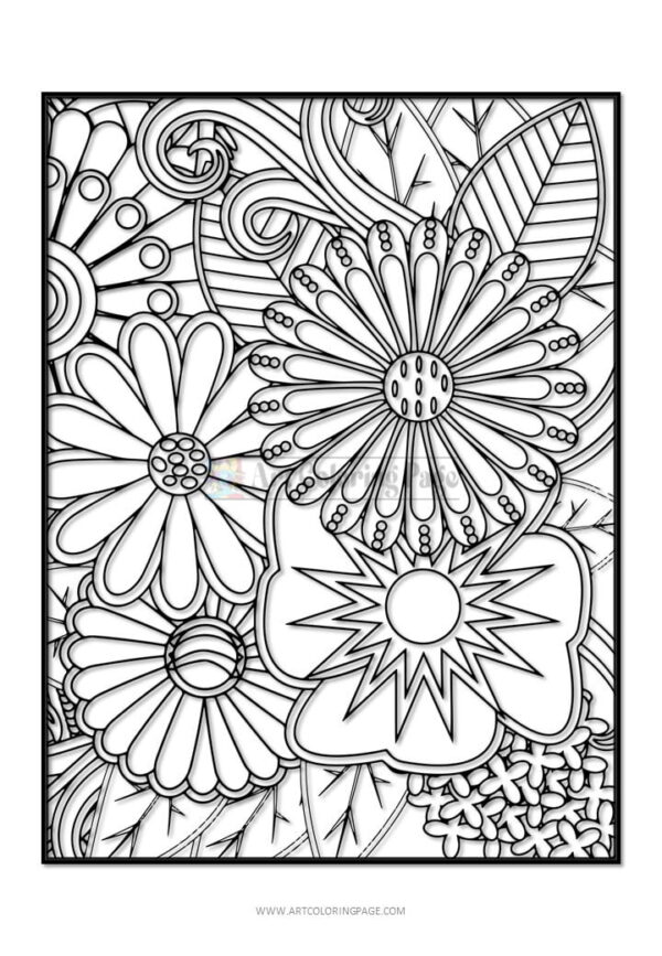 Alternative view of Free Flower Coloring Pages! Instantly downloadable