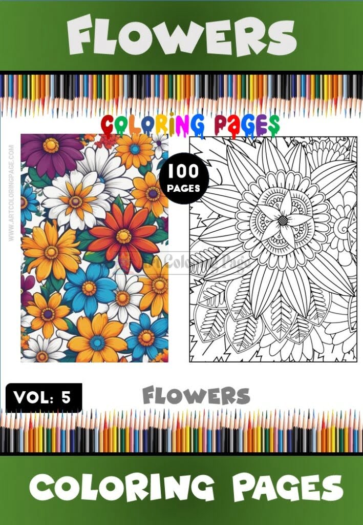 Immerse Yourself in Nature's Palette with Floral Coloring Pages Vol 5!